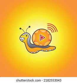 Live streaming snail icon vector illustration