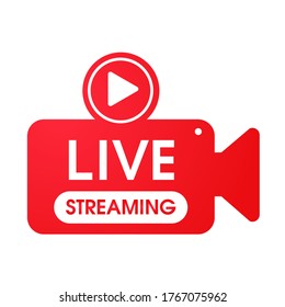 Live streaming symbol Online broadcast icon The concept of live streaming for selling on social media.