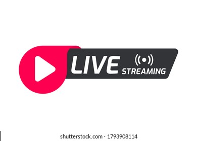 Live streaming symbol set Online broadcast icon The concept of live streaming for selling on social media.