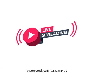 Live streaming symbol for social media. Flat design, easy to use for your website or video promotion.