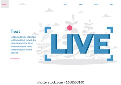  Transmisión en vivo. símbolos o botones de transmisión en vivo, transmisión en línea. Ilustración vectorial para banner web, infografías, tv, espectáculos, películas y actuaciones en directo. 