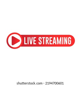live streaming text icon vector illustration isolated on white background