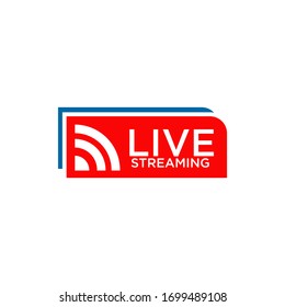 Live streaming text logo design vector template