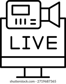 Icono de Vector de transmisión en vivo. Se puede utilizar para aplicaciones de impresión, móviles y de Web.