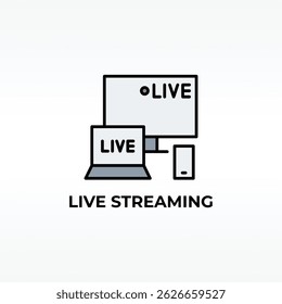 Live Streaming Vector, Icon Or Logo Sign Isolated Symbol Illustration