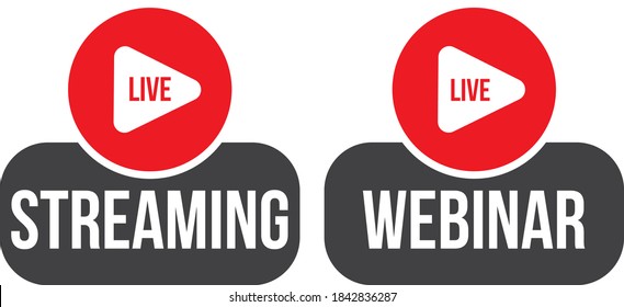 Live streaming vector icon set