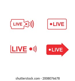 plantilla de diseño de símbolo de icono de transmisión en vivo