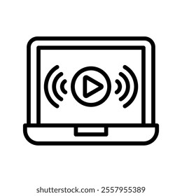 live streaming Vector Lineal Icon on white background.