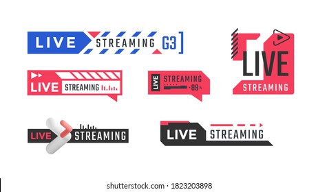 Live Streaming Vector Logo Or Icon For News, TV And Online Broadcasting.