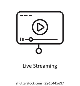 Live Streaming Vector Outline icon Design illustration. Communication Symbol on White background EPS 10 File