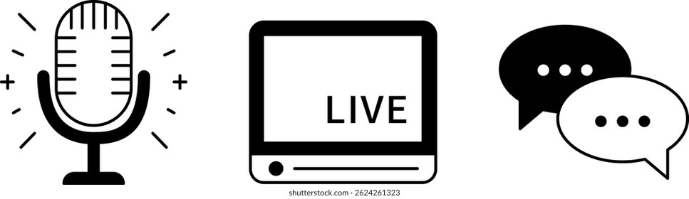 live streaming video broadcast icon. Live logo online
