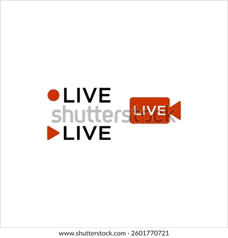 Live streaming video icon logo vector with camera video cam design