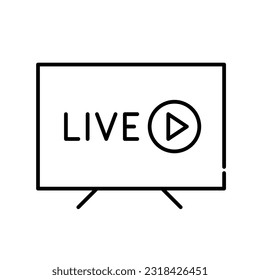 Live streaming video on a tv set. Pixel perfect, editable stroke