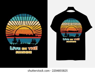 Live in the sunshine Retro T-Shirt Design