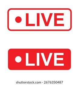 live symbol icon set in stroke and fill