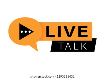 Live talk. Element for broadcasting or online tv live streaming program. Video stream icon. Live Stream sign, emblem, logo. Vector Illustration. Social media icon live streaming