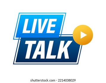 Habla en vivo. Elemento para difusión. Icono de secuencia de vídeo. Ilustración de material vectorial.