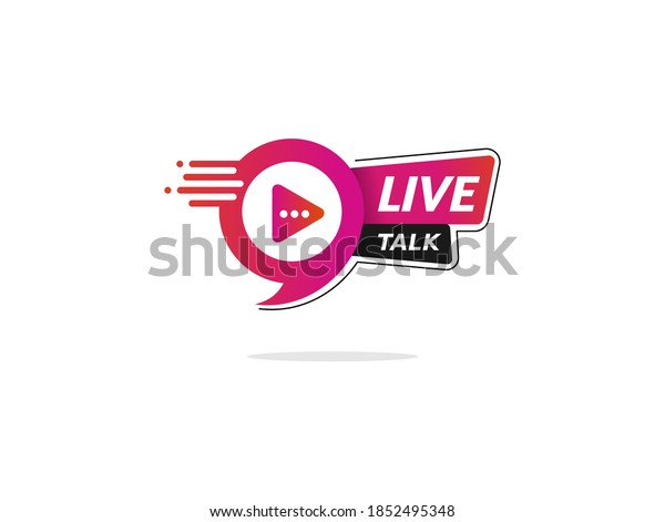 Live talk Logo. Element for\
broadcasting or online tv live streaming program. Video stream\
icons.
