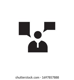 Diseño de icono vectorial de la plantilla de logotipo de charla activa