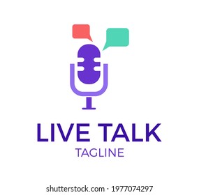 live talk vector logo template design