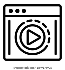 Icono de entrenamiento en vivo. Icono de vector de entrenamiento en vivo de contorno para diseño web aislado en fondo blanco