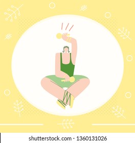 Live Tribal Music Invitation Flat Colored Banner Template. Flat Vector Illustration Cartoon Man Character Playing African Castanets Spoons. Ethnic Music Party Folk Concert Advertising Poster