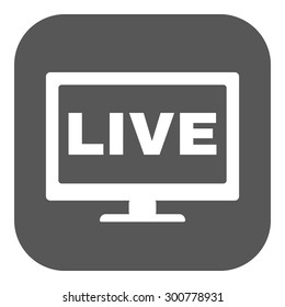 The live tv icon. Broadcasting and broadcast symbol. Flat Vector illustration. Button