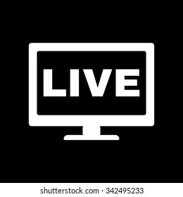 The live tv icon. Broadcasting and broadcast symbol. Flat Vector illustration