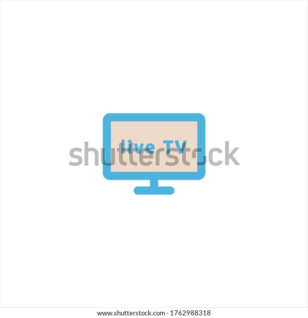 live TV icon flat vector logo design\
trendy illustration signage symbol graphic\
simple