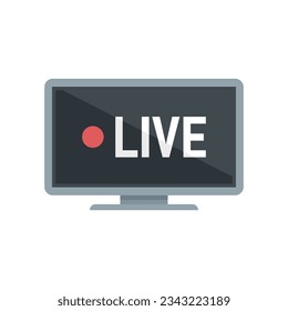 Live tv stream icon flat vector. Online news. Stream music isolated