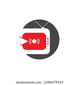 Live TV streaming logo vector template illustration