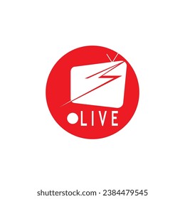 Live TV streaming logo vector template illustration