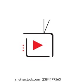 Live TV streaming logo vector template illustration