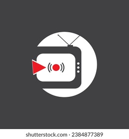 Live TV streaming logo vector template illustration