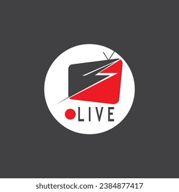 Live-TV-Streaming-Logo, Vektorgrafik