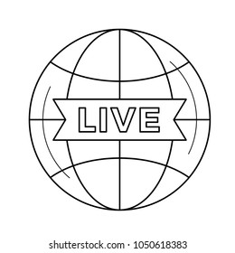 Live TV vector line icon isolated on white background. Live broadcasting TV line icon for infographic, website or app. Icon designed on a grid system.