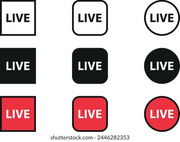 Live typography in different geometric shapes figure. Vector illustration