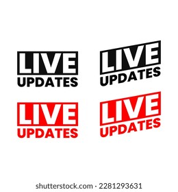 Live updates new information icon label sign design vector