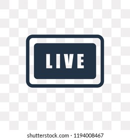 Live vector icon isolated on transparent background, Live transparency concept can be used web and mobile
