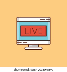 LIVE Vector illustration on a transparent background. Premium quality symbols. Vector Line Flat color  icon for concept and graphic design.