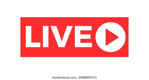 Live video broadcast button vector icon