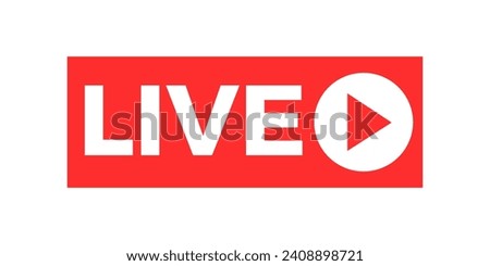 Live video broadcast button vector icon 商業照片 © 
