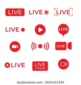 Live video broadcast icon vector illustration