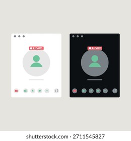 Live Video Call and Chat Window UI Template in Light and Dark Mode
