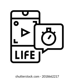 live video ephemeral line icon vector. live video ephemeral sign. isolated contour symbol black illustration