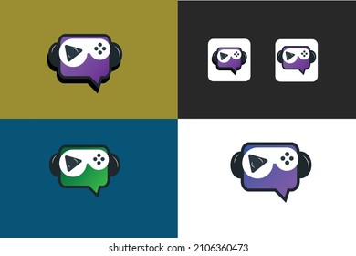 Diseño del logotipo de Streaming App de vídeo y juego en directo