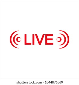Live video icon, icon live streaming on white background color editable