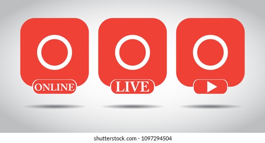 Live video Instagram button, symbol, sign. Social media icon avatar LIVE video streaming colorful gradient. Social media, Insta user stream. Element for social network, web, mobile, ui, app. EPS 10