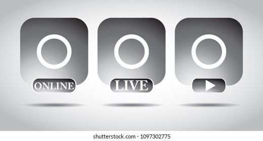 Live video Instagram button, symbol, sign. Social media icon avatar LIVE video streaming colorful gradient. Social media, Insta user stream. Element for social network, web, mobile, ui, app. EPS 10