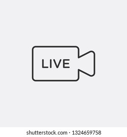 Live, video modern simple clear flat outline vector icon, symbol